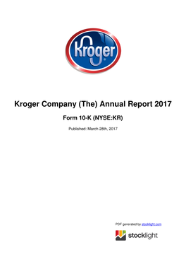 Kroger Company (The) Annual Report 2017