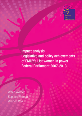 Impact Analysis Legislative and Policy Achievements of EMILY's List