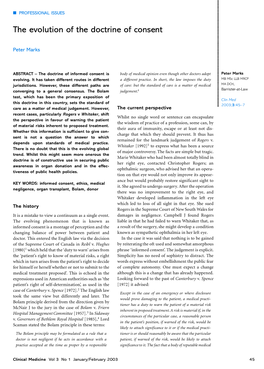 The Evolution of the Doctrine of Consent