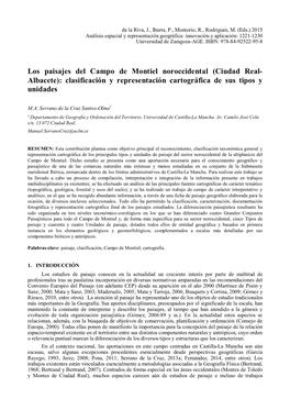 Los Paisajes Del Campo De Montiel Noroccidental (Ciudad Real- Albacete): Clasificación Y Representación Cartográfica De Sus Tipos Y Unidades