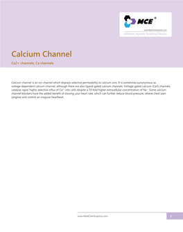 Calcium Channel Ca2+ Channels; Ca Channels