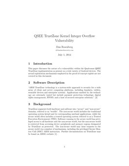 QSEE Trustzone Kernel Integer Overflow Vulnerability