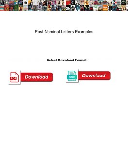 Post Nominal Letters Examples