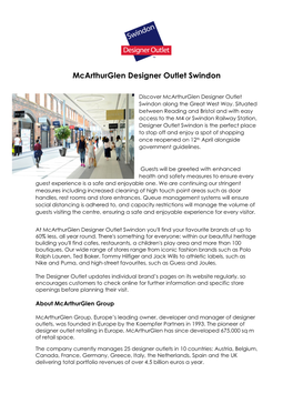 Mcarthurglen Designer Outlet Swindon Brand Release