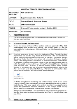 Superintendent Mike Richards TITLE: Stop