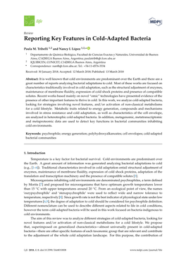 Reporting Key Features in Cold-Adapted Bacteria