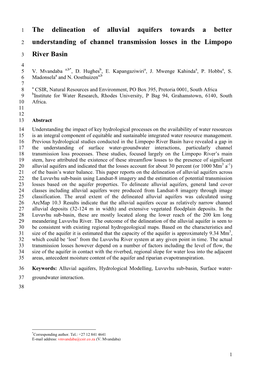 The Delineation of Alluvial Aquifers Towards a Better