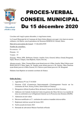 Proces-Verbal Conseil Municipal