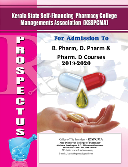 B. Pharm, D. Pharm & Pharm. D Courses