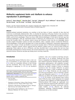 Wolbachia Supplement Biotin and Riboflavin to Enhance Reproduction