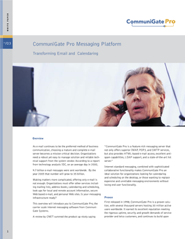 Communigate Pro Messaging Platform