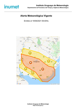 Alerta Meteorológica Vigente