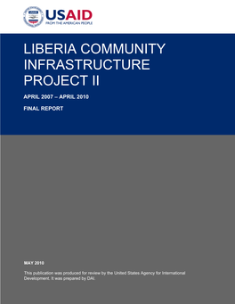 Liberia Community Infrastructure Project Ii