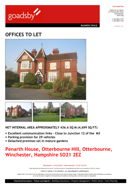 OFFICES to LET Penarth House, Otterbourne Hill, Otterbourne