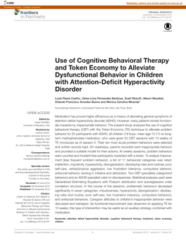 Use of Cognitive Behavioral Therapy and Token Economy to Alleviate Dysfunctional Behavior in Children with Attention-Deficit Hyperactivity Disorder