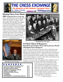 THE CHESS EXCHANGE ✵The Newsletter of NYC Scholastic Tournament Chess ✵ Vol