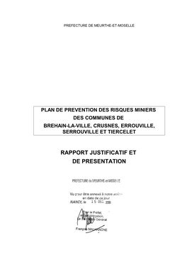 Rapport De Presentation PPRM Crusnes