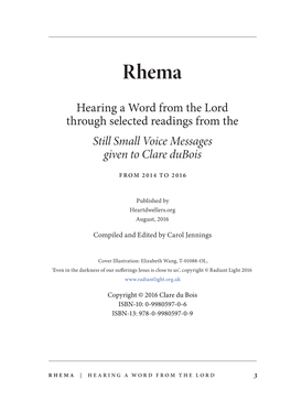 Hearing a Word from the Lord Through Selected Readings from the Still Small Voice Messages Given to Clare Dubois