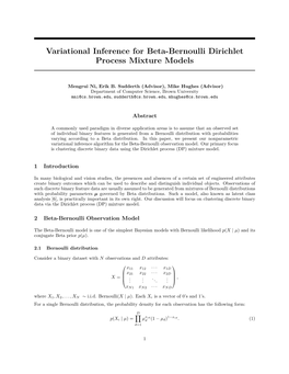 Variational Inference for Beta-Bernoulli Dirichlet Process Mixture Models