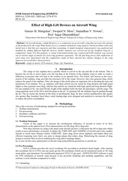 Effect of High-Lift Devices on Aircraft Wing