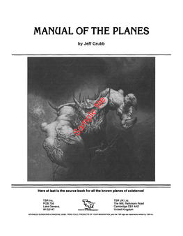 MANUAL of the PLANES by Jeff Grubb