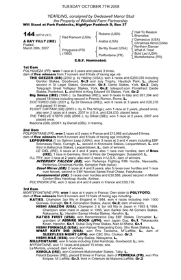 October Yearling Sale Book 1