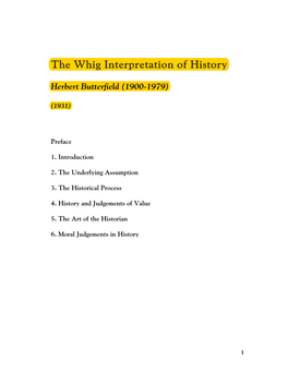 The Whig Interpretation of History