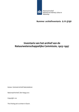 LNV / Natuurwetenschappelijke Commissie 3