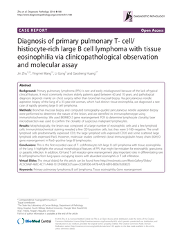 Histiocyte-Rich Large B Cell Lymphoma with Tissue