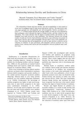 Relationship Between Sterility and Seedlessness in Citrus