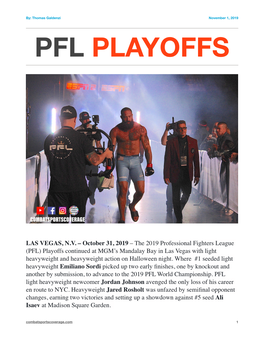 Pfl Playoff Article