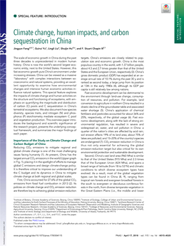 Climate Change, Human Impacts, and Carbon Sequestration in China