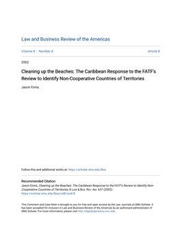 The Caribbean Response to the FATF's Review to Identify Non-Cooperative Countries of Territories