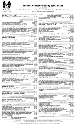 Mason County Community Services List