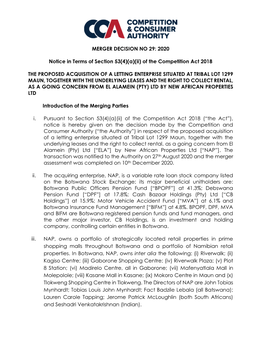 Merger Decision No 29 2020