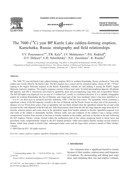 Year BP Kurile Lake Caldera-Forming Eruption, Kamchatka, Russia: Stratigraphy and Field Relationships