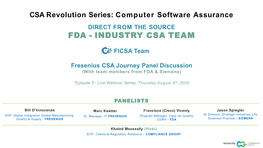 Fda - Industry Csa Team