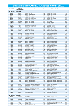 Express Ne Circulant Pas À Partir Du 18 Mai Xlsx