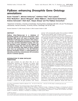 Flybase: Enhancing Drosophila Gene Ontology Annotations