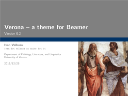 Verona – a Theme for Beamer Version 0.2