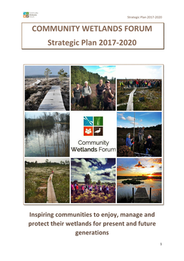 COMMUNITY WETLANDS FORUM Strategic Plan 2017-2020