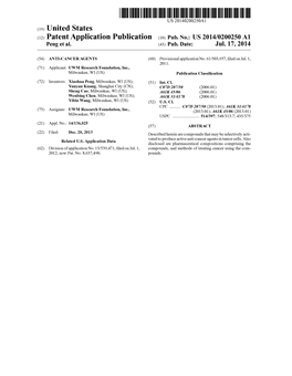 (12) Patent Application Publication (10) Pub. No.: US 2014/0200250 A1 Peng Et Al