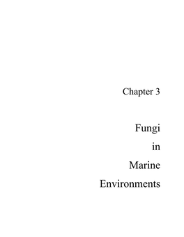 Fungi in Marine Environments