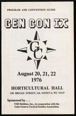 August 20,21, 22 1976 HORTICULTURAL HALL 330 BROAD STREET, LK