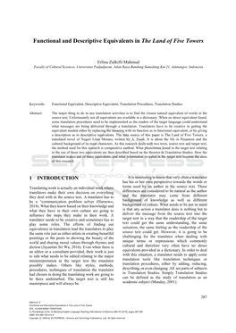 Functional and Descriptive Equivalents in the Land of Five Towers