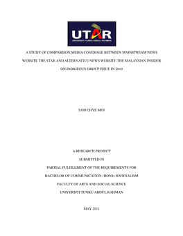 A Study of Comparison Media Coverage Between Mainstream News