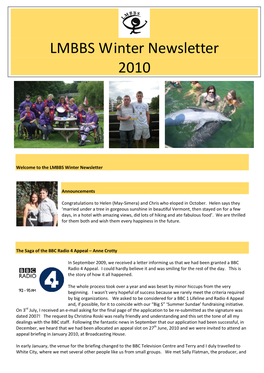 LMBBS Winter Newsletter 2010