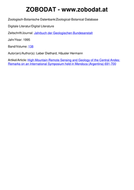 Jahrbuch Der Geologischen Bundesanstalt