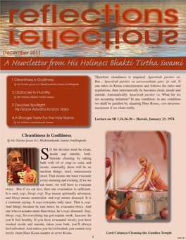 A Newsletter from His Holiness Bhakti Tirtha Swami