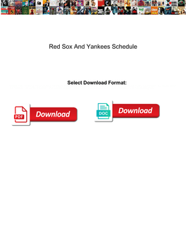 Red Sox and Yankees Schedule